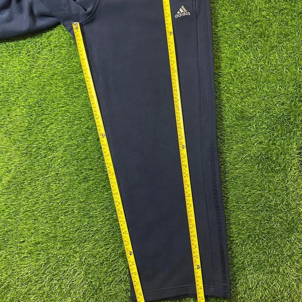 Adidas Climawarm Fleece Lined Track Pants Navy 3 Stripe Sweatpants